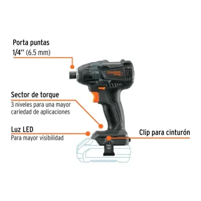 Atornillador Impacto Inalámbrico 20v Truper Max Sin Batería