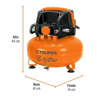 Compresor De Aire 2.2/3hp 24l Truper 116 Psi Libre De Aceite