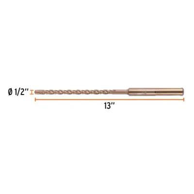 Broca Sds Max Concreto 1/2'x13' Truper Cruz Doble Flauta