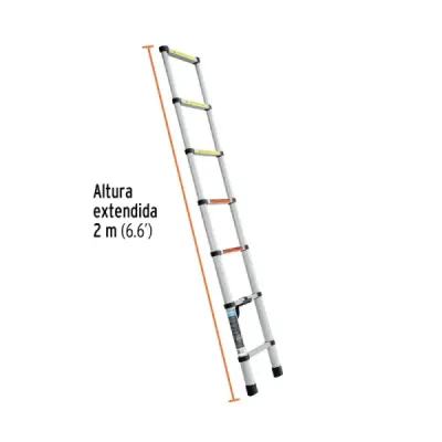 Escalera Telescópica 7 Peldaños 2m Truper Fácil Transporte