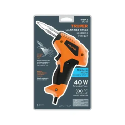 Cautín Pistola Soldar 40 W Truper Luz Led Mango Ergonómico