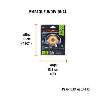 Linterna Cabeza Minero 350 Lm Recargable Truper Central Aro