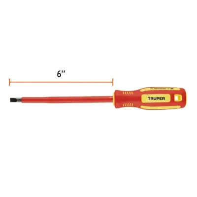 Destornillador Dieléctrico Pala Plano 1/4' 1000v Truper