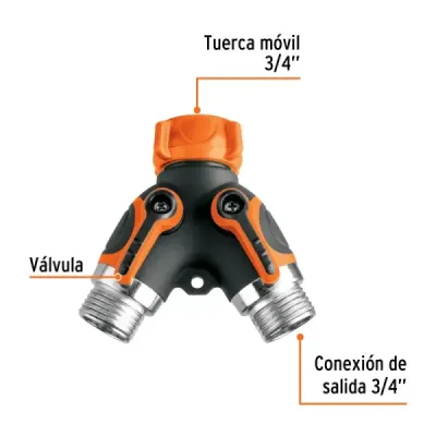 Conector Para Agua Y 3/4' Metálico Truper Con Recubrimiento