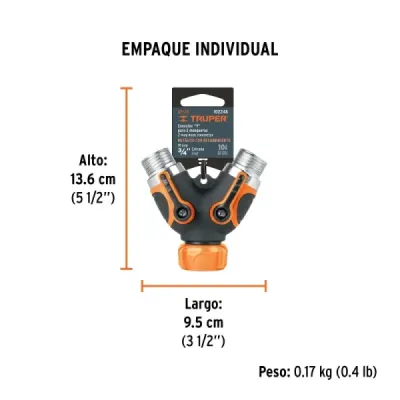 Conector Para Agua Y 3/4' Metálico Truper Con Recubrimiento