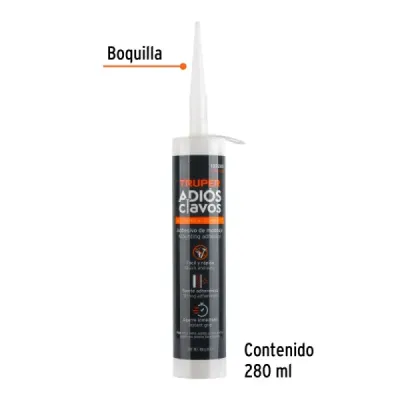 Adhesivo Montaje Adiós Clavos 420g Truper Agarre Instantáneo
