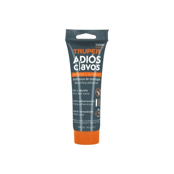 Adhesivo Montaje Adiós Clavos 140g Truper Agarre Instantáneo (ADM-140 - 102281)