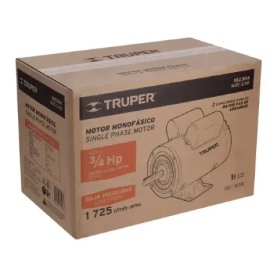 Motor Eléctrico 3/4hp 1725rpm Truper Arranque Y De Trabajo