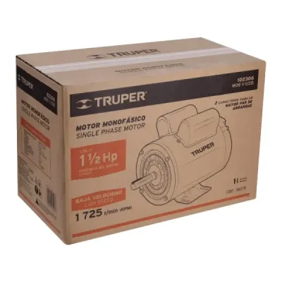 Motor Eléctrico 1.1/2hp 1725rpm Truper Arranque Y De Trabajo