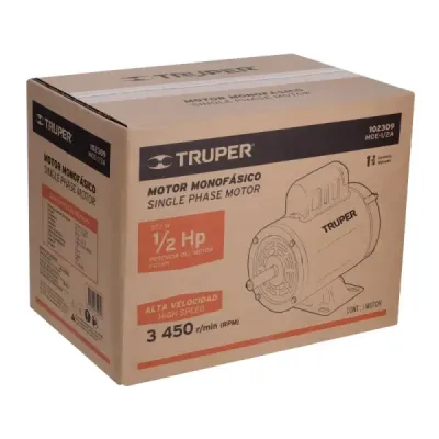 Motor Eléctrico 1/2hp 3450rpm Truper Arranque Interruptor
