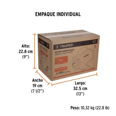 Motor Eléctrico 1hp 3450rpm Truper Arranque Interruptor