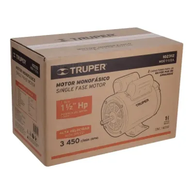 Motor Eléctrico 1.1/2hp 3450rpm Truper Arranque Y De Trabajo