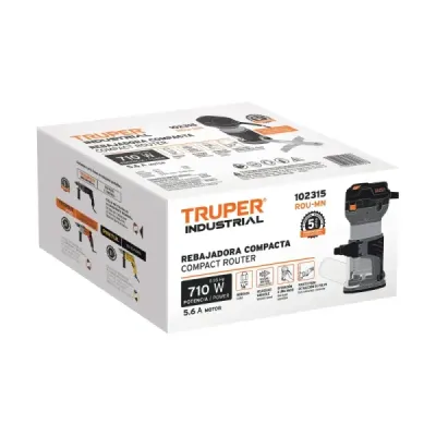 Ruteadora Compacta 710w 1/4' Truper Industrial 30000 Rpm