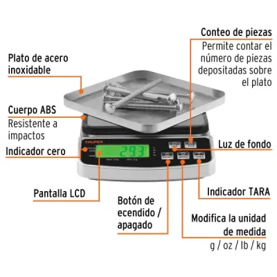Báscula Electrónica Alta Precisión 3kg Joyería 0.1g Truper