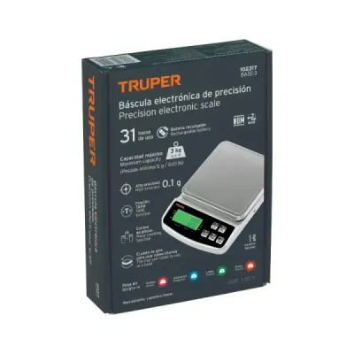 Báscula Electrónica Alta Precisión 3kg Joyería 0.1g Truper