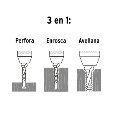 Set 6 Brocas Machuelo Perfora Enrosca Avellana Metal Truper