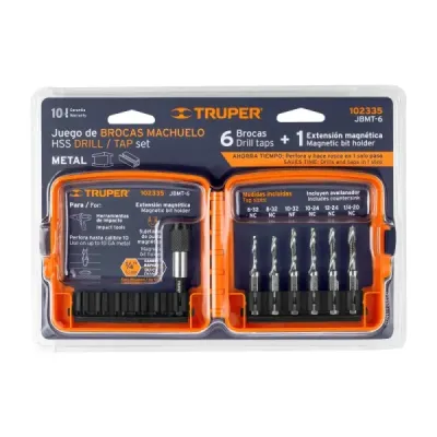 Set 6 Brocas Machuelo Perfora Enrosca Avellana Metal Truper