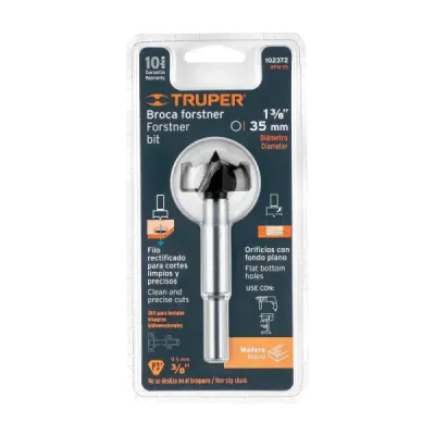 Broca Forstner Madera 35 Mm (1.3/8') Truper Largo 95 Mm