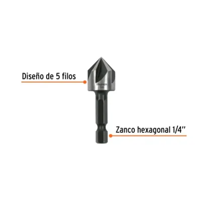 Broca Avellanador Metal 5/8' Truper Largo 2' Corte Rápido