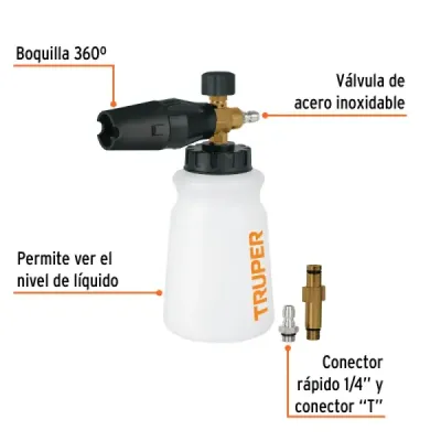 Dispensador De Espuma 800 Ml Para Hidrolavadoras Truper