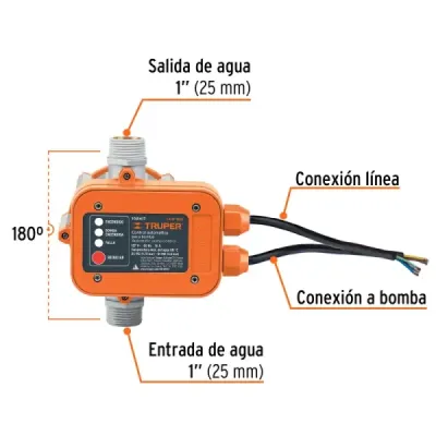 Control Automático Bomba Periférica 145psi Truper 16a 120v