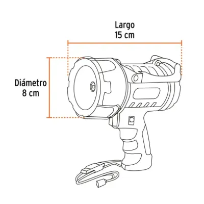 Linterna Reflector Led 2000lm Truper Tipo Batería Recargable