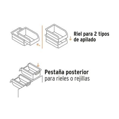 Gavetas Apilable No.3.5 19x29x13cm Truper Con Portaetiqueta