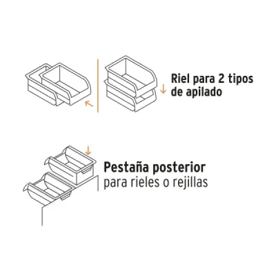 Gavetas Apilable No.4.5 24x38x17cm Truper Con Portaetiqueta