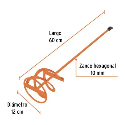 Mezclador Revolvedor Pintura 12x60cm Truper Taladro 1/2'