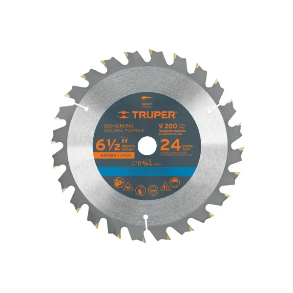 Disco Sierra Madera 6.1/2' Truper Centro 5/8' 24 Dientes (ST-624 - 102471)
