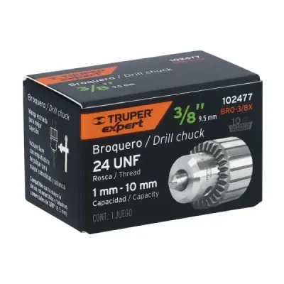 Mandril Taladro 3/8' Con Llave Truper Expert 2-13mm Acero