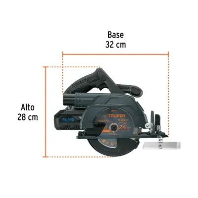 Sierra Circular Inalámbrica 6.1/2' 20v Truper Max 1 Batería