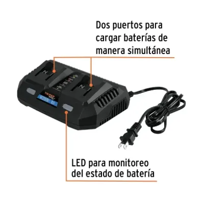 Cargador Dual Herramientas Inalámbricas 20v Truper Max