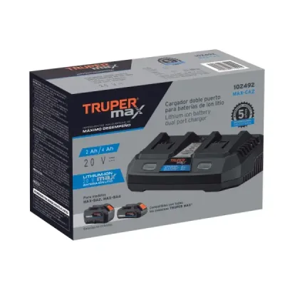 Cargador Dual Herramientas Inalámbricas 20v Truper Max