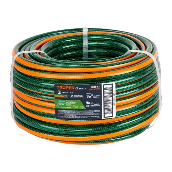Manguera Jardín Reforzada 50mx1/2' Truper Con Conexiones (MAN-1/2RM - 102553)
