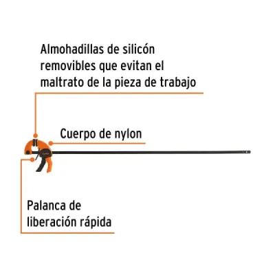 Prensa Ajuste Rápido 36' Largo 44' Truper Capacidad 75 Kg