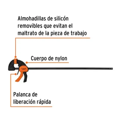 Prensa Ajuste Rápido 30' Largo 38' Truper Capacidad 165 Kg