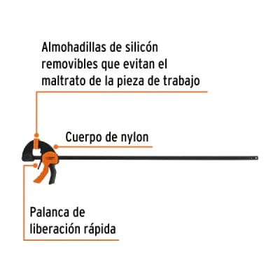 Prensa Ajuste Rápido 36' Largo 44' Truper Capacidad 165 Kg