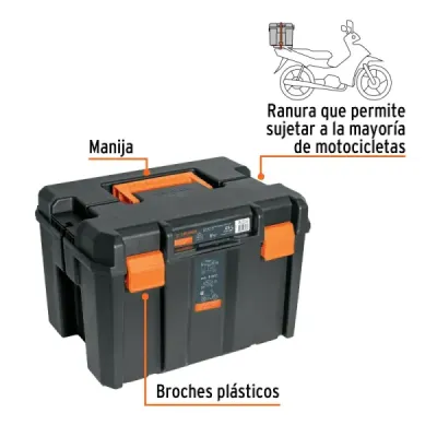 Caja De Herramientas Moto 44x30cm Capacidad 25l Truper