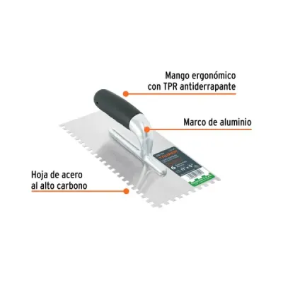 Llana Dentado Cuadrado 1/4' Pulido Truper Comfort Grip