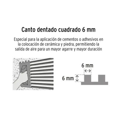 Llana Dentado Cuadrado 1/4' Pulido Truper Comfort Grip