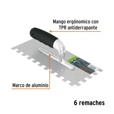 Llana Dentado Cuadrado 1/2' Pulido Truper Comfort Grip