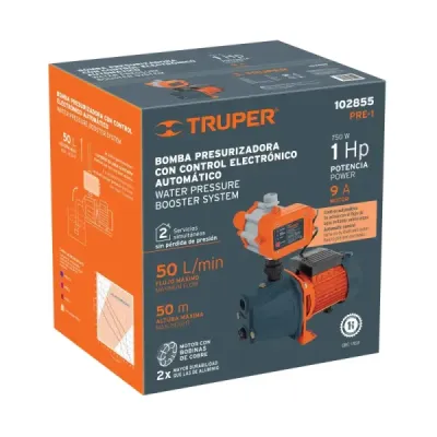 Bomba Presurizadora Agua 1hp Automática Truper Altura 50m