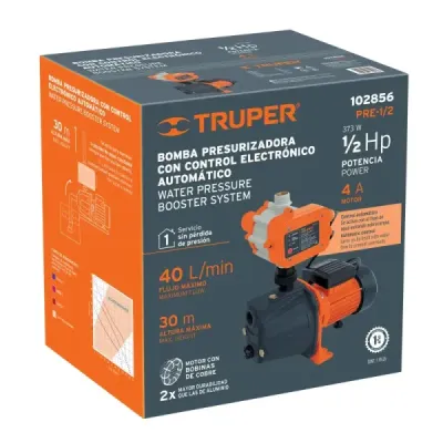 Bomba Presurizadora Agua 1/2hp Automática Truper Altura 30m