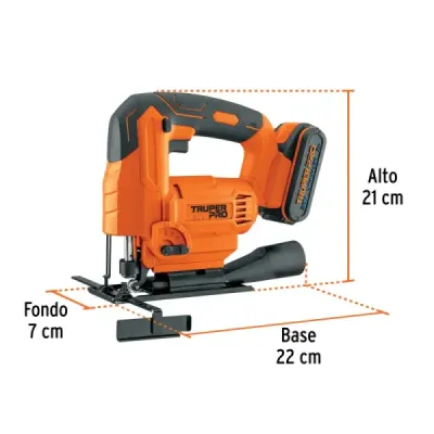 Sierra Caladora Inalámbrica 20v Truper Pro 1 Batería