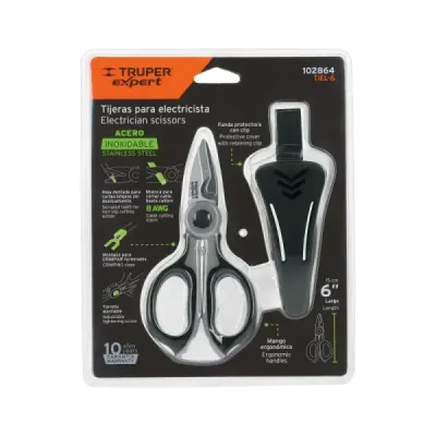 Tijeras Corta Cable Electricista 6' Truper Inoxidables Grip