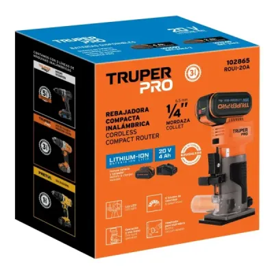 Ruteadora Compacta Inalámbrica 20v Truper Pro 1 Batería