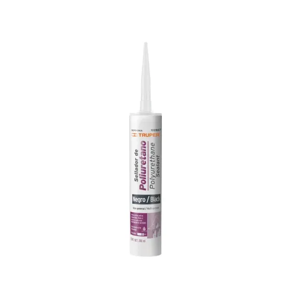 Sellador Silicona Poliuretano Negro 280ml Truper No Escurre (SEPO-280N - 102867)