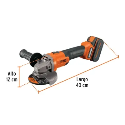 Pulidora Angular Inalámbrica 4.1/2' 20v Truper Pro Batería