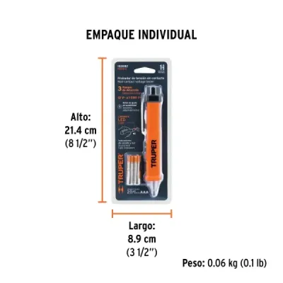 Tester Detector Tensión Sin Contacto Truper 12v-1000v 60 Hz